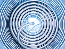 Close-up of a steam boiler coil