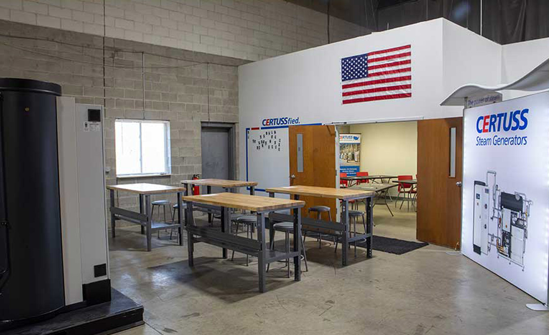 Übersicht über einen Stand für Vorträge und Schulungen der CERTUSS Academy